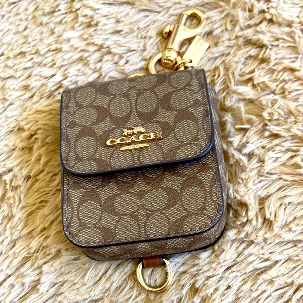 Coach Brown Signature Key Pouch
